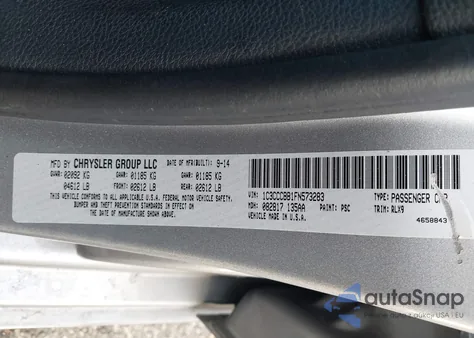 2015 Chrysler 200 S из США, поврежденный, VIN 1C3CCCBB1FN573283